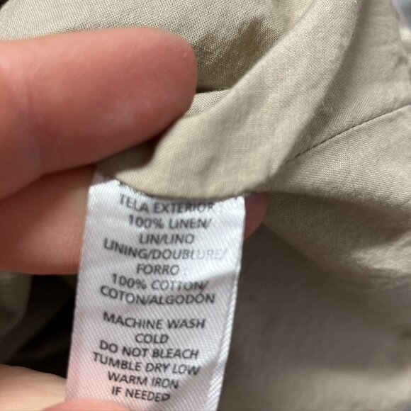 Ann Taylor Loft Linen Mini Skirt Pockets Neon Trim Y2K Womens 2 Tan Neon Boho - Picture 10 of 14